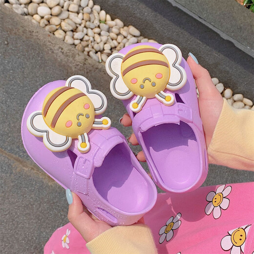 
Ziweiqi Little Bee Children's Cave Shoes Bag Toe Sandals Beach Shoes White 26 -27 [Inner length is about 17cm]
