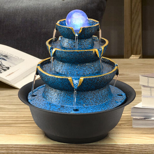 Bafang Laicai de escritorio de estilo chino Fuente de agua de la oficina de la oficina de la sala de estar de la sala de apertura de las decoraciones de paisajismo Bafang Laicai 1343 pequeño A