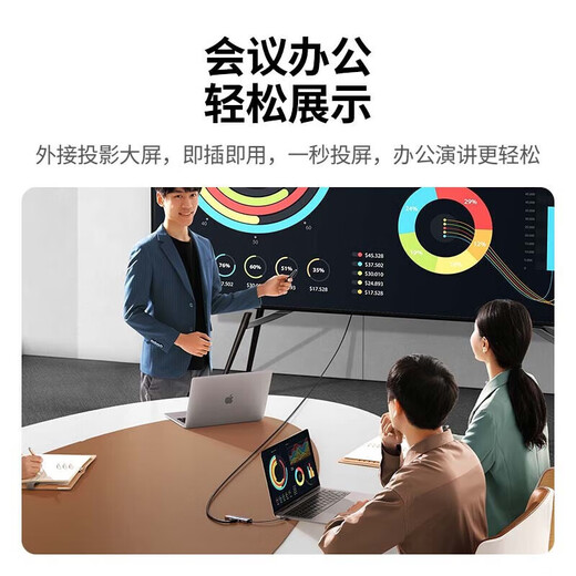 Green Network (UGREEN) TypeC expansion dock USB to HDMIVGA wired network card Leidian 3HUB splitter 10-in-1 [HDMI+VGA+ network card+audio]15601