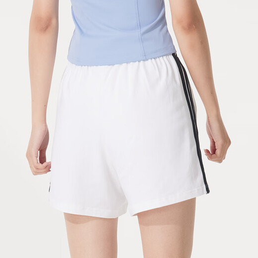 Adidas Frauensportanzug Sommer Lauf Fitness-Training Anzug trendy und atmungsaktive Drei-Streifen-Freizeitkleidung JD0910 Baumwolle/Spandex weiße High-T-Trip-Shorts XL