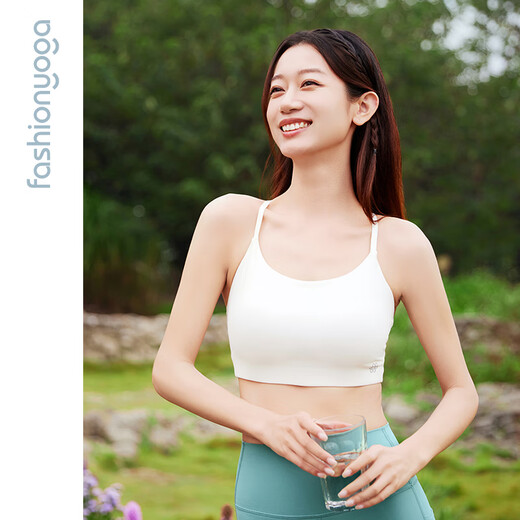 Fansheng Yoga New Style Fitness Running Sports Unterwäsche mit Brustpadem eine Tasse mit wunderschönem Rücken BH Yoga Unterwäsche FC15124 [eine Tasse] nackt weiß S