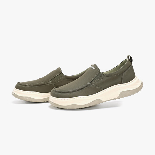 Walker Shop-Leinwandschuhe für Männer im Sommer Neue einbeinige Pedalfuß fauler Schuhe [atmungsaktives Eis Seidentuch] Leichtes altes Peking-Stoff Schuhe Grün 39