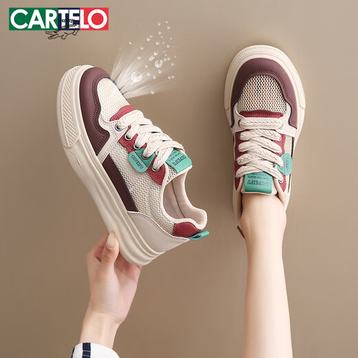 Katile Crocodile Damenschuhe Casual Schuhe Frauen große Netzsportschuhe atmungsaktive schwangere Frauen mit flachem Casual Brett für Frauen 1592 Red 35