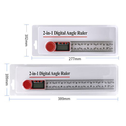 Two-in-one transparent digital display angle ruler, protractor, digital display caliper, transparent vernier caliper, level ruler, 0-200 digital display angle ruler