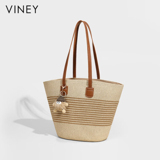 Viney tejido Bolso para mujeres de gran capacidad Gran capacidad Tota tejida Bolsa Regalo de cumpleaños para novia Esposa de alta gama [blanca] bolso de hombro práctico de alta gama Commuting de alta gama Versátil de vacaciones junto al mar bolso