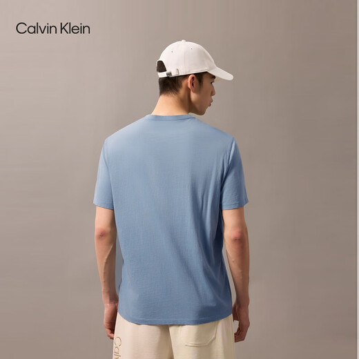 
Calvin KleinJeans 25 spring and summer new men's casual trend ck letter printing pure color pure cotton short-sleeved T-shirt 4RB854G CFF-Star Blue S