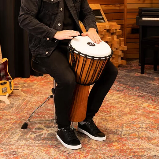 MEINL非洲鼓麦尔手鼓整木掏空印尼进口HDJ系列儿童成人羊皮打击乐 12英寸HDJ4尼罗河【经典款】