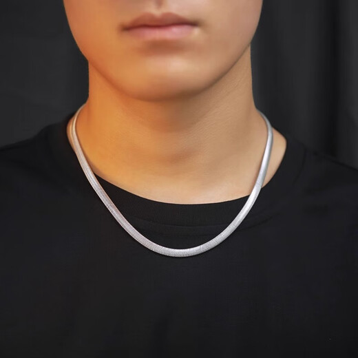 MZMZ platinum necklace men's pt950 platinum snake bone chain trendy versatile personalized chain Double Eleven birthday gift for girlfriend when/next day delivery - light luxury width 4mm/chain length 55cm (gift box)