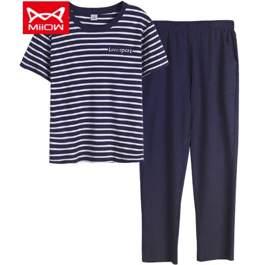 Catman (Miiow) Nuevo pijamas para mujeres en verano algodón puro delgada delgada pantalones de manga corta String Strip para ropa al aire libre 7374 Verde M [80-100Jin [Jin es igual a 0.5 kg]]]