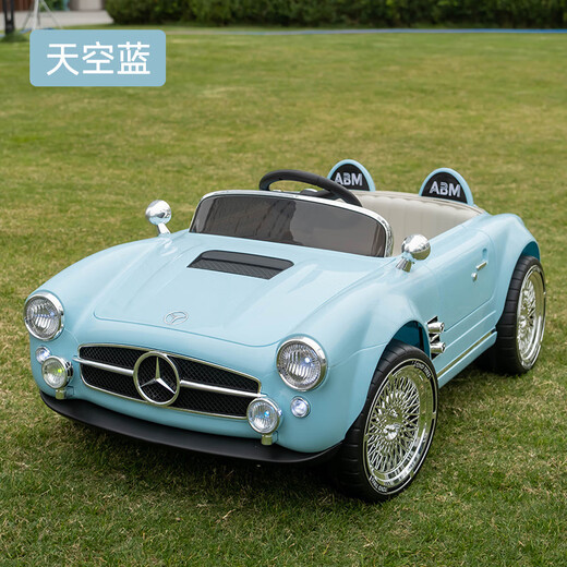 
Zhonghuang Xiaoyu children's electric car can be seated for men, women, children, four-wheel off-road remote control charging toys Mercedes-Benz retro children's car gift light green + remote control swing + mobile phone Bluetooth Four-wheel drive: 7A lead-acid battery + soft seat/solid soft tire