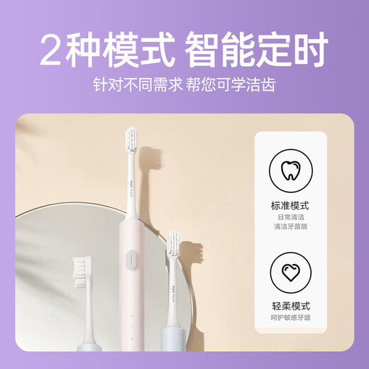 Xiaomi (MI) Mijia Sonic Electric Toothbrush T300 Couple Soft-bristled Fully Automatic Student Gift Set Standard T200 Blue + 4 Customized Brush Heads