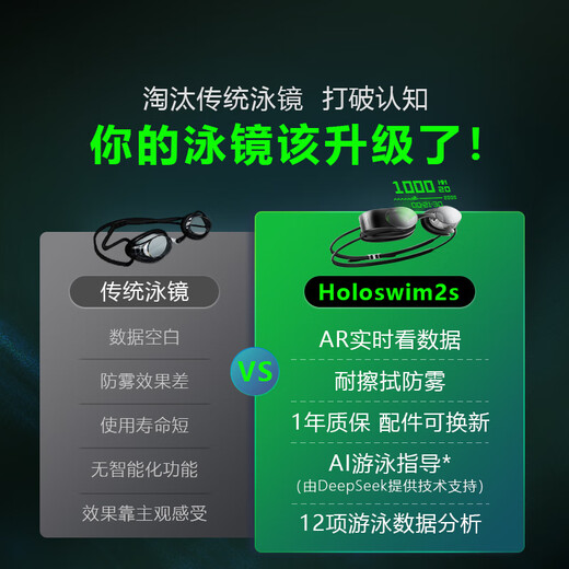 Light particle AR smart swimming goggles myopia high definition anti-fog waterproof professional swimming goggles auxiliary equipment adult Holoswim2s