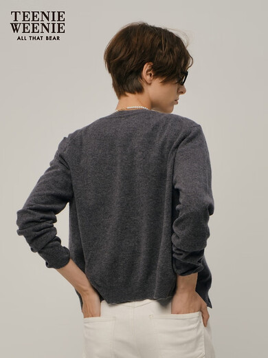 Teenie Weenie Bär Frauen Winterkleidung Einfache Mode komfortable lässige zweiteilige Pullover-Strickjacke Weste Dark Grey S (160)
