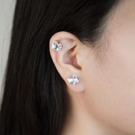 Abyb charming daydream magnetic ear clip mini butterfly earrings zircon ear bone nails painless and pierced birthday gift for girlfriend