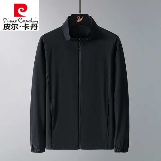 皮尔卡丹（pierre cardin）2025款外套男士夏季单衣休闲立领夹克特大码爸爸中老年冰丝防晒服 迪海兰-单层款-有4个口袋 TH-826 L 建议115斤体重