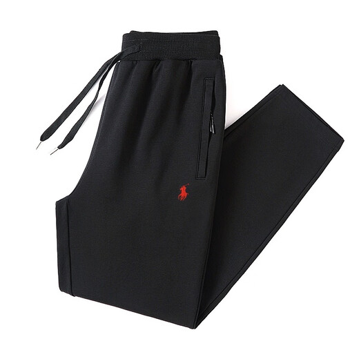 POLO SPORT American Ralph Lauren 2025 spring new style horse logo embroidered pure cotton loose casual pants large size legged trousers black/straight 3XL
