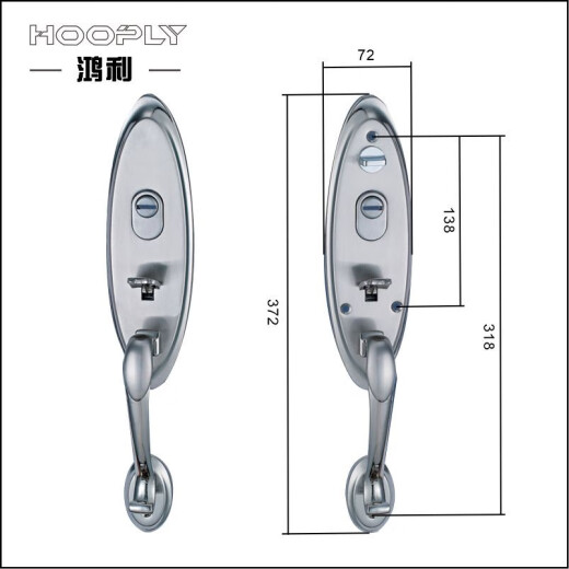Hongli-Schloss Edelstahltür C-Level Lock Core Tiandi Lock Lock Türe Anti-Diebstahl-Tür Schloss Großhandwertiges Handhalter Lock Körper 9928 Griff + C-Level Lock Core + 8# Lock-Körper mit Schlüssel in der linken Innenseite