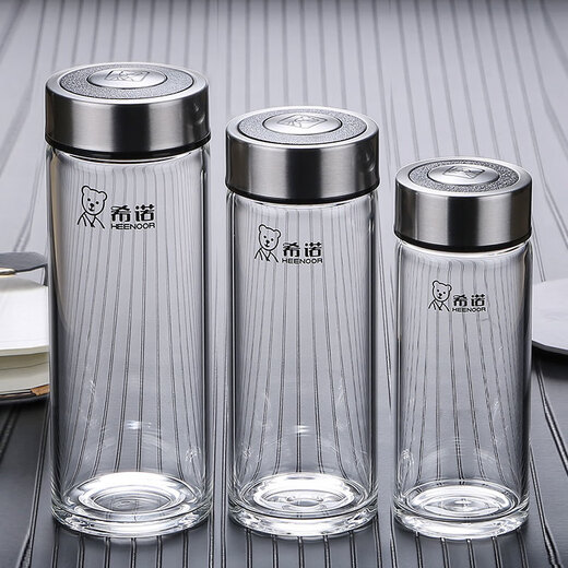Copa de té portátil engrasada de Heenoor para hombres y mujeres Copa de vidrio universal resistente al calor XN6016 Color de plástico 9076- (con fuga de té) 695ml ninguno