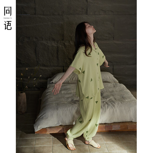 Neue Pyjama für Frauen im Sommer gewebten kurzärmeligen Anzug für Frauen können außen für Frauen Sommer-Heimkleidung Frauen-Z3892 m 160_ getragen werden (Höhe 155-163 cm, Gewicht 90-