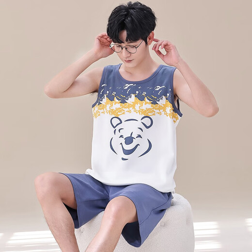 Chaleco Ran Yilan, pijama sin mangas para niños y niñas, chaleco fino de algodón modal de verano para hombres, traje para el hogar q1349 Bob Esponja de cúrcuma para hombres Talla única Versión junior l60-70 Jin Jin pesa 0,5 kg La altura es inferior a 150