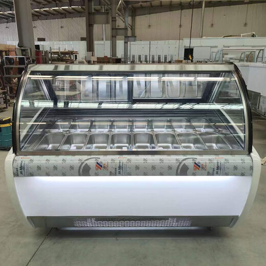 妙言冰淇淋展示柜gelato雪糕柜冰激淋柜厚切炒酸奶风冷无霜商用冷冻柜糖葫芦柜意式冰淇淋展示柜 14盒红白/黑白1390*1108*1350MM