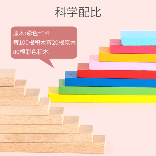Fu Haier 100 Stücke massives Holz versammelten Domino Lange Bausteine mit Musik Kinderpädagogik Kindergarten Frühschulbildung