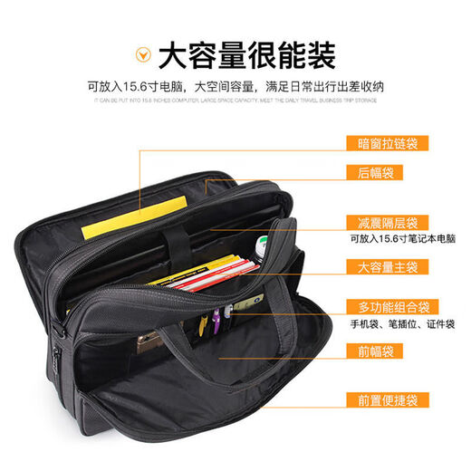 
SICECD brand business casual men's bag Oxford briefcase laptop bag simple A4 file office bag horizontal shoulder 3291 default specifications1