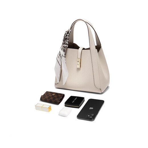 Belle Gift Bag Women's 2025 New Shopping Mall with Genuine Leather Commuter Vegetable Bag Handbag BL828BX5 White F