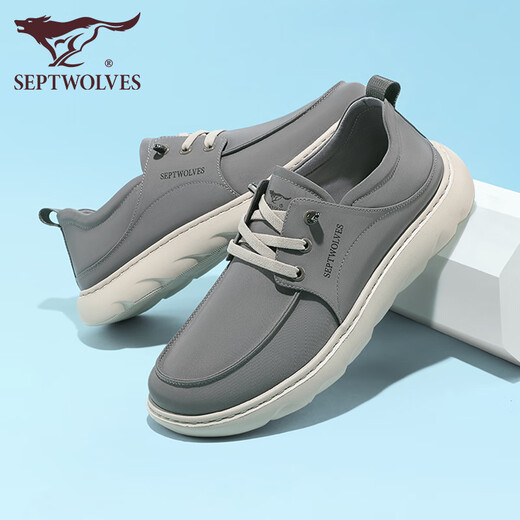 Zapatos de lona Septwolves, zapatos para caminar transpirables y frescos de seda helada para hombre, otoño 2025, nuevos zapatos informales ligeros sin cordones para papá para hombre, gris 9928 39