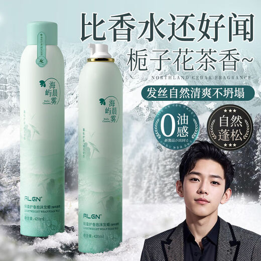 Ailan Gona Foam Hair Wax Curly Hair Moisturizing and Styling Fluffy French Perm Wool Roll Elastin Long-lasting Fragrance Mousse for Men and Women Curl Protection and Styling Foam Hair Wax 420ml*1 420mL Official Genuine Collection Free Caviar Hair