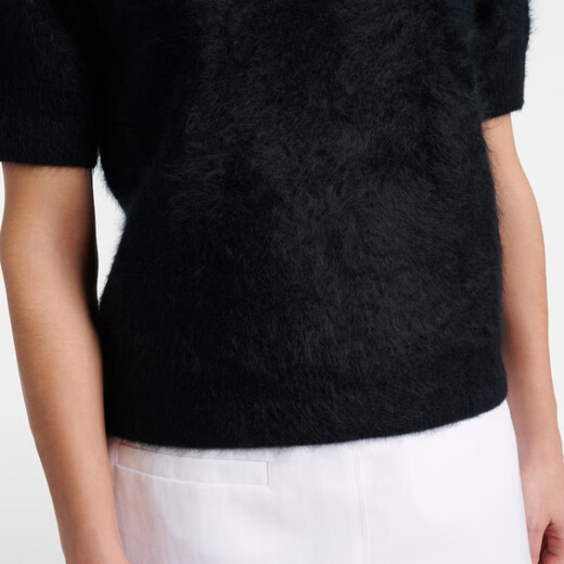 Dorothee Schumacher Frauen flauschiger Luxus -Kaschmirpullover P00975694 Schwarz XS CN 160/84