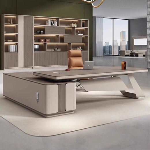 Light luxury boss desk office desk simple modern chairman president desk executive desk manager office desk and chair combination 1.8 meters boss desk standard