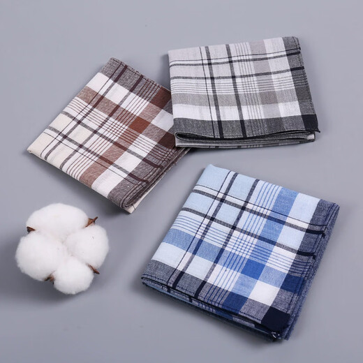 Hai Yiduo Herren-Taschentuch Klassiker Ancient Style Baumwolltaschentuch schweißabsorbierend Retro Sentimental Color Man Quadrattuch Baumwollschweiß-Sicht Taschentuch Quadrattuch Taschentuch [3 Packs] Blau 40*40 cm