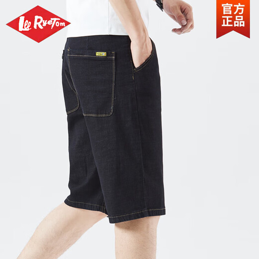 Lee ryetom牛仔短裤男大码宽松直筒弹力五分裤胖子肥佬300斤加肥加大中裤潮 蓝灰色 1389 30 120-130斤