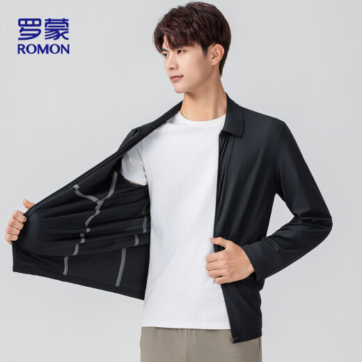 Romon Sun Protection Ropa para hombres Lapa de seda de hielo Jacket ejecutivo de negocios