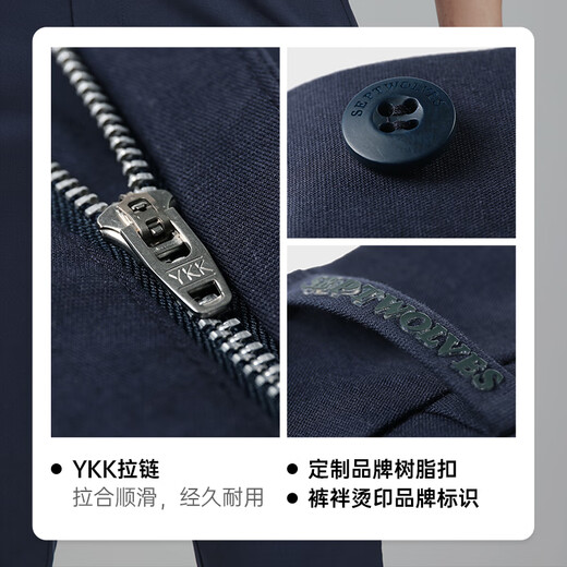 Seven Wolf [Changshun Free Iron] Casual Pants Men's Pants New Style Casual Business Skin-friendly Breathable Comfortable Straight Cotton Ammonia Long Pants 701 (Khaki)-Laceel 1D1E10402028 34