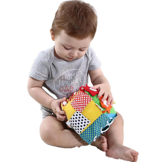 Muqin montessori frühe Bildung Baby Lebenspraxis Reißverschluss Spitzenschnalle Knöpfe geschäftiger Cricketspielzeug Kindergärtner Unterricht AIDS Montessori frühe Bildung Polyedrisch Marine Stil