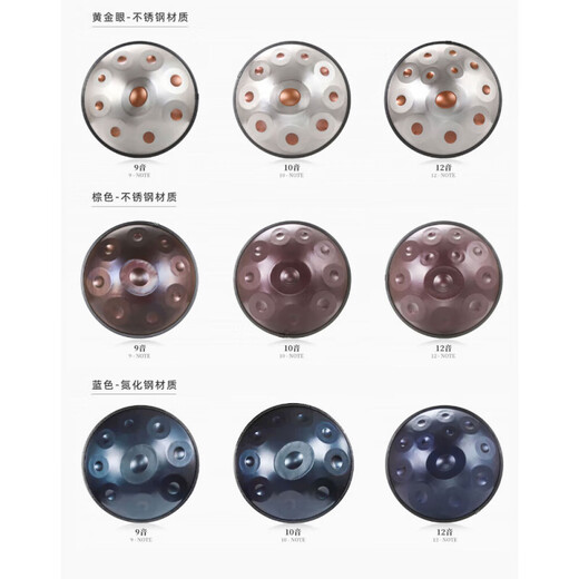 白龙吟Handpan手碟鼓乐器D小调打击乐器入门级初学专业手碟9音10音12音 黄金眼 10音【进阶款】