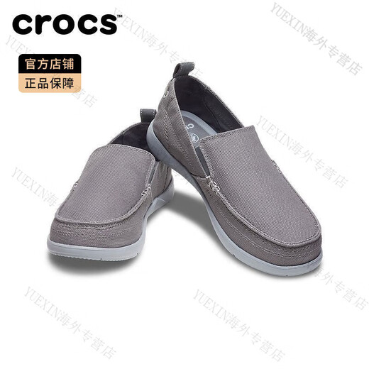 卡骆驰（crocs）男鞋卡骆驰帆布鞋男士乐福鞋一脚蹬休闲平底鞋 |207635官方旗舰正 深蓝色_水泥灰-46K 41 -42 (260mm) M8