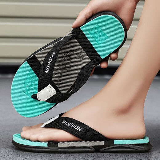 Playboy (Playboy) Pantres pour hommes en usure d'été 2025 Nouvelles sandales de plage à l'usure sans glissement à tongs pour les hommes JC688-Green (version matériaux normale) 39