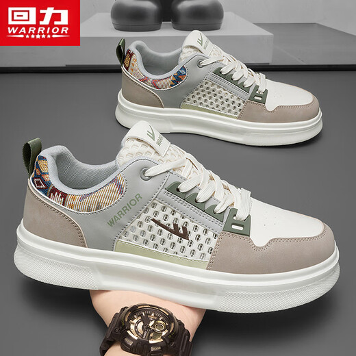 Chaussures guerrières Chaussures pour hommes polyvalents pour hommes Chaussures de sport décontractées l699c blanc / marron clair / marron 40