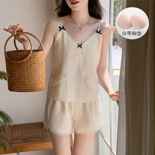 S.Sofea en dentelle Sous-pyjamas Sweet Bow Shorts Home Clothing Set Set DW-967 # Pink [PAD PORTON ROVOBLE] M [80-100JIN [Jin est égal à 0,5 kg]]]