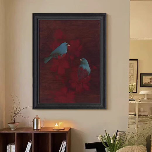 OUOETY CHANAKYO PEINTURES D'HUILE RETRO RETRO EN RETRO, PEINTURES DE SOIR SALLE DE STYLE MÉDIEVALE PACHEMENTS, SENSE ENTRANCE SENSE ROUGE RED HALLE ENTRANCE 30MM_FRAME Taille 60 * 80 [Paint Core 49 * 691 Pure peinture d'huile peinte à la main pure à la main