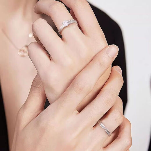 Fan Qi Silver Jewelry Love Intertwined Ring 925 Silver Niche Proposal Wedding Ring Adjustable Open Ring Open Ring One Size