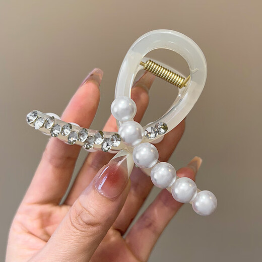 Temperament Gradient Planet Hair Clip Women's Back Head Hair Clip Medium Hair Volume Small Shark Clip Hair Clip Hair Accessories Gray Smudged Clip 8cm