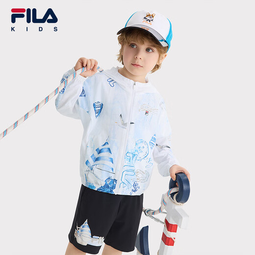 FILA Children's Clothing Children's Sun Protection Clothing 2025 Summer New Children's Lightweight Jacket Full Print One-ZA 110