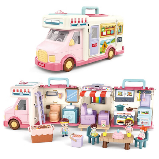Yunya Children's Player RV Toy Princess Doll House Music transformé RV