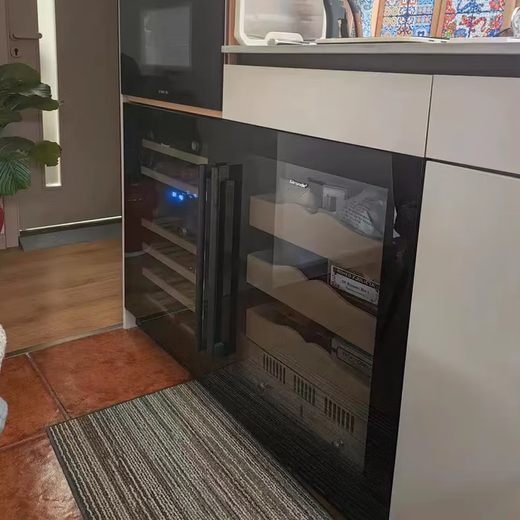 DBERLAN JC145 under kitchen counter embedded cigar cabinet red wine cabinet constant temperature wine cabinet beverage cabinet tea ice cream ice machine refrigerator cabinet home stainless steel door wine cabinet cigar cabinet combination 290L