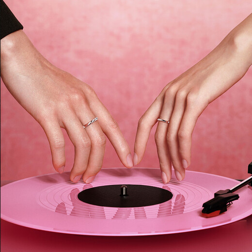 Fan Qi's popular Love Frequency Pairing Ring Mobius Sticky Open Ring Ring Anniversary 520 Gift with Original Gift Box Love Frequency Open Pairing Ring-999 Pure Silver