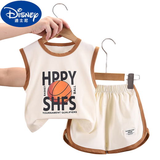 Disney Baby Ropa División Divectiva Summer delgada Capital de algodón Shorts de chaleco para niños de un año para niños de un niño de tamaño blanco 90 Tamaño recomendado por 1-2 años [80-90 cm]